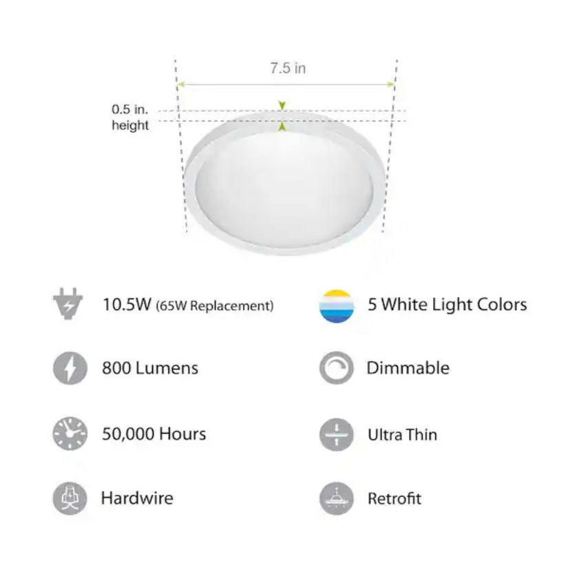 4 in. Adjustable CCT Integrated LED Recessed Light Trim w/ Night Light 625 Lumens Retrofit Kitchen Lighting Dimmable