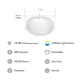 4 in. Adjustable CCT Integrated LED Recessed Light Trim w/ Night Light 625 Lumens Retrofit Kitchen Lighting Dimmable