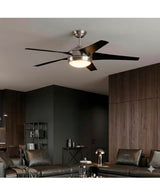 Windward IV 52 in. Indoor LED Brushed Nickel Ceiling Fan with Dimmable Light Kit, Remote Control and Reversible Motor