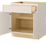 Leyton 30 in. W x 24 in. D x 34.5 in. H Ready to Assemble Plywood Slim Shaker Base Kitchen Cabinet in Antique White