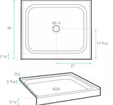 Voltaire 42 in. x 36 in. Acrylic Single-Threshold Center Drain Shower Base in White