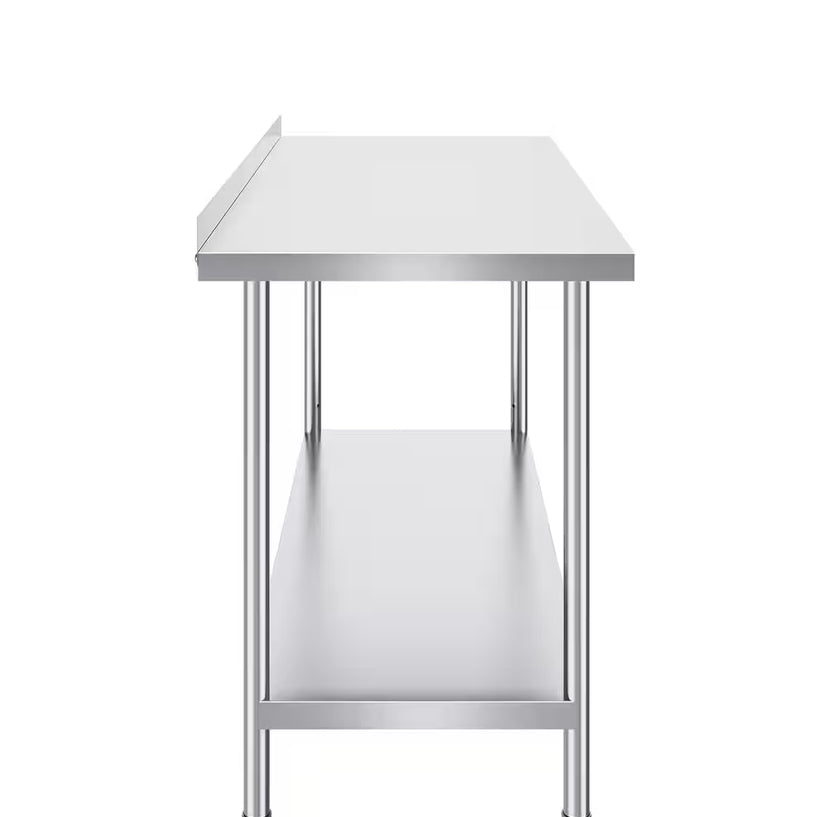 Stainless Steel Work Table, 24 x 60 x 36 In. Commercial Food Prep Worktable Heavy Duty Worktable Metal Work Table Silver