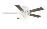 Clarkston II 44 in. LED Indoor White Ceiling Fan with Light Kit