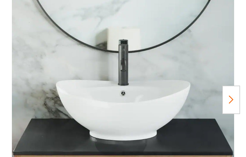 Ivy 23 in. Oval Ceramic Vessel Sink in White