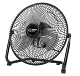 9 in. 3-Speed High Velocity Floor Fan in Black With Wall Mount Bracket