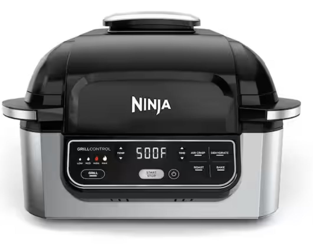 Foodi 5-in-1 Indoor Grill with 4 Qt. Air Fryer, Roast, Bake, Dehydrate and Cyclonic Grilling