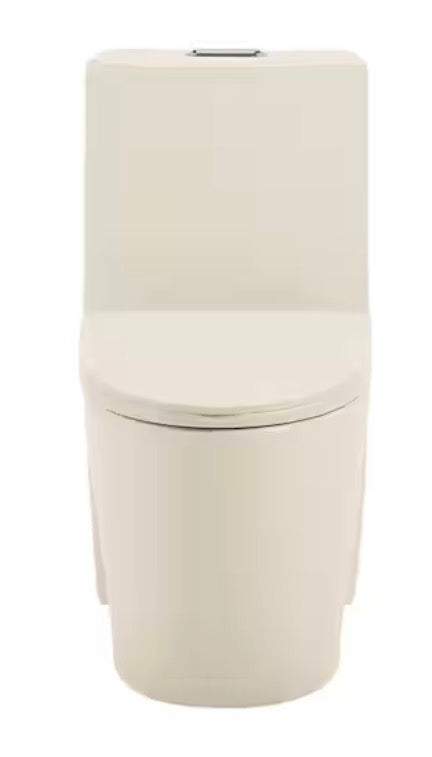 St. Tropez 1-Piece 1.1/1.6 GPF Dual Flush Elongated Toilet in Bisque Seat Included