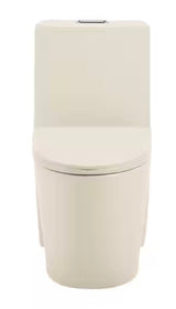 St. Tropez 1-Piece 1.1/1.6 GPF Dual Flush Elongated Toilet in Bisque Seat Included