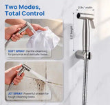 Non-Electric Stainless Steel Handheld Bidet Sprayer for Toilet Bidet Attachment Easy to Install Cloth Diaper Sprayer Set