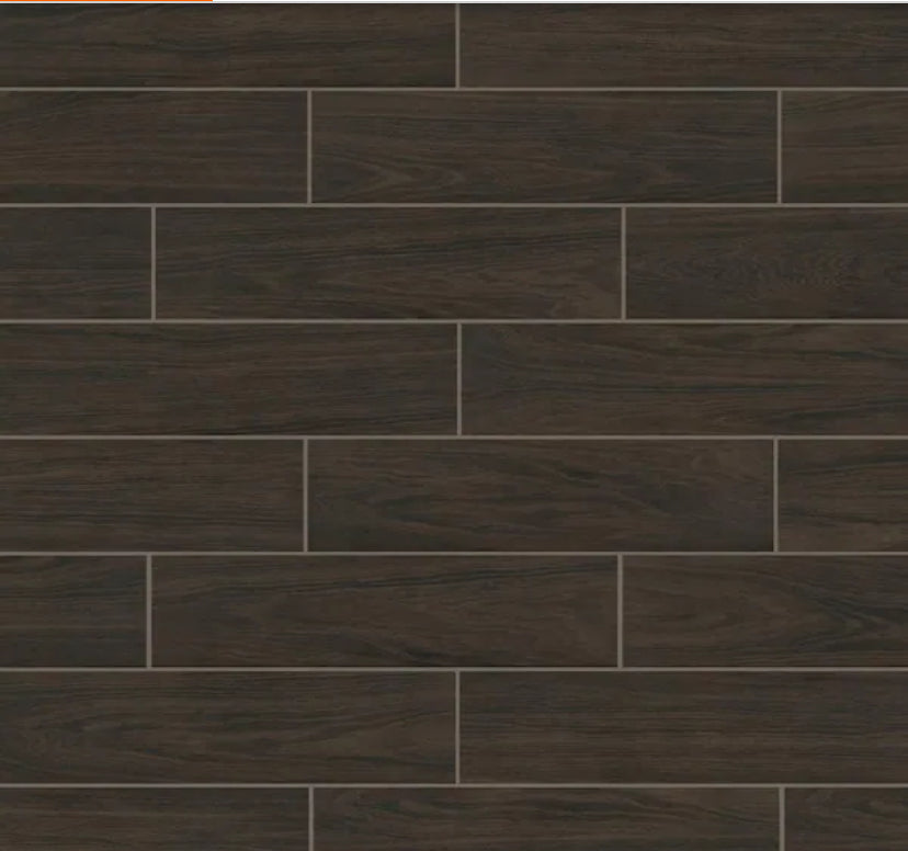 Burlington Walnut 6 in. x 24 in. Porcelain Floor and Wall Tile (14 Sq Ft/Case)