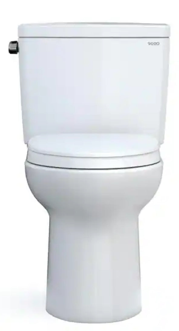 Drake Modern 2-Piece 1.28 GPF Single Flush Elongated ADA Comfort Height Toilet in Cotton White, SoftClose Seat Included