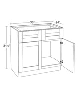 Richmond Valencia Blue Plywood Shaker Ready to Assemble Sink Base Kitchen Cabinet Sft Cls 36 in W x 24 in D x 34.5 in H