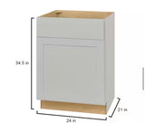 Avondale 24 in. W x 21 in. D x 34.5 in. H Ready to Assemble Plywood Shaker Sink Base Bath Cabinet in Dove Gray