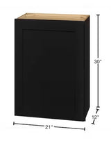 Avondale 21 in. W x 12 in. D x 42 in. H Ready to Assemble Plywood Shaker Wall Kitchen Cabinet in Raven Black