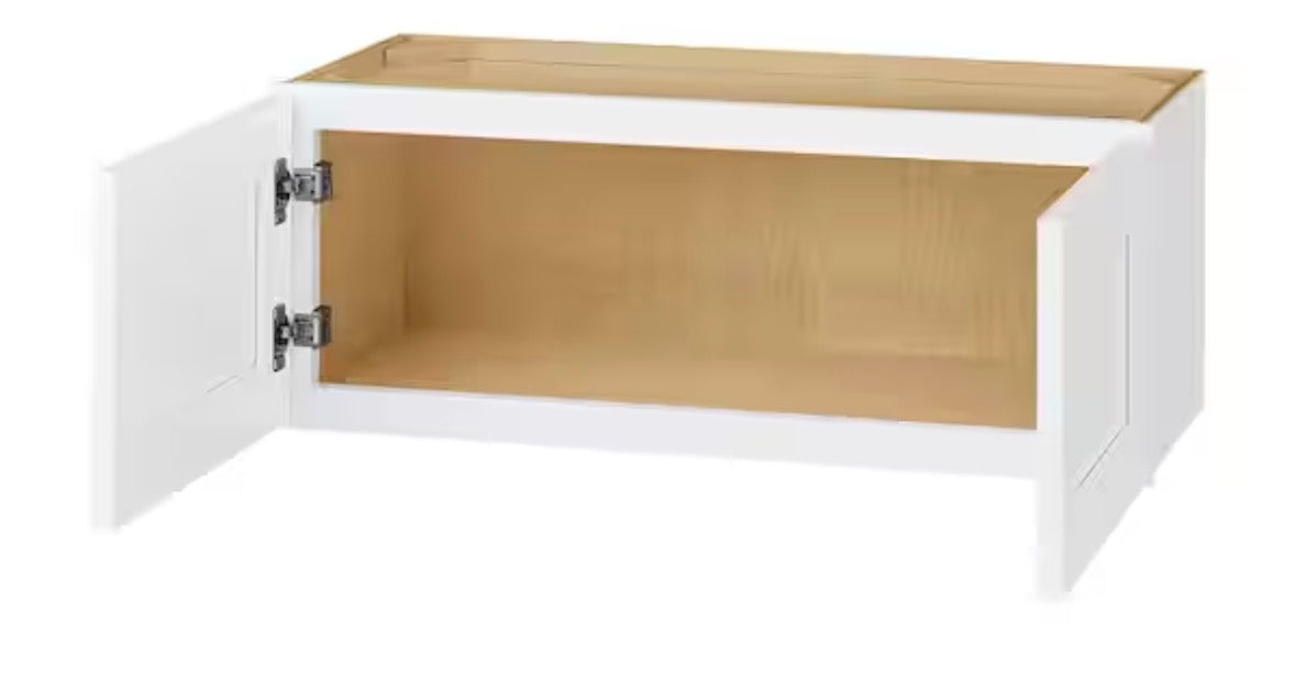 Avondale 33 in. W x 24 in. D x 18 in. H Ready to Assemble Plywood Shaker Wall Bridge Kitchen Cabinet in Alpine White