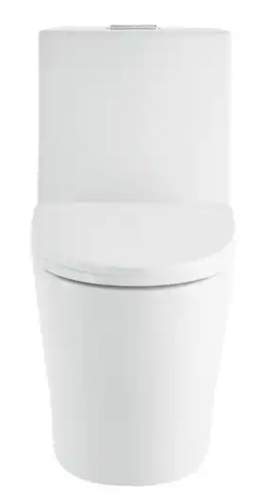 St. Tropez 1-Piece 1.1 GPF/1.6 GPF Dual Flush Elongated Toilet in Matte White Seat Included