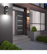 Swirl 1-Light Black LED Outdoor Wall Cylinder Light