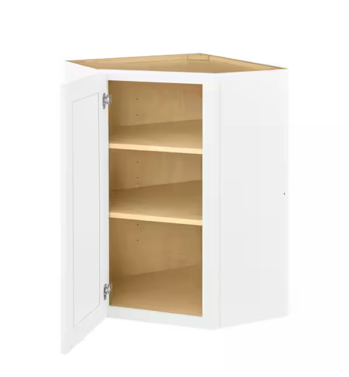 Avondale 24 in. W x 24 in. D x 36 in. H Ready to Assemble Plywood Shaker Diagonal Corner Kitchen Cabinet in Alpine White