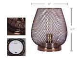 6 .7 in. Bronze Indoor Battery-Operated Integrated LED Metal Mesh Lamp