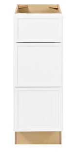 Leyton 12 in. W x 21 in. D x 34.5 in. H Ready to Assemble Plywood Slim Shaker Bath Drawer Base Cabinet in Alpine White