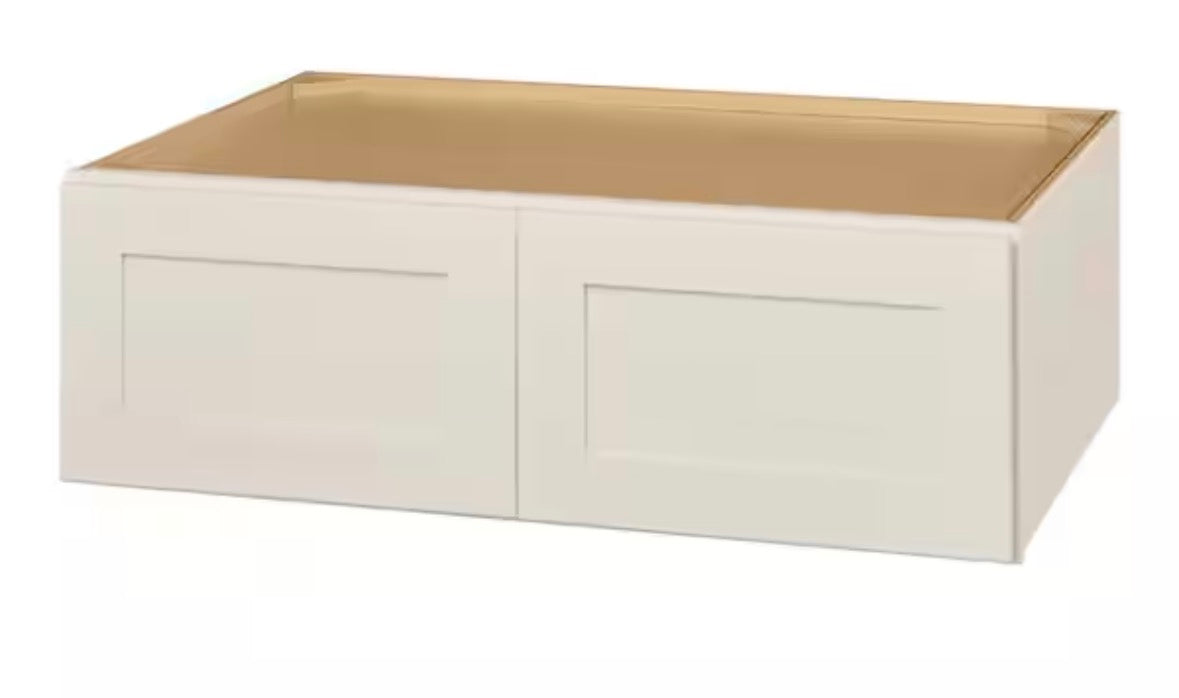 Avondale 36 in. W x 24 in. D x 12 in. H Ready to Assemble Plywood Shaker Wall Bridge Kitchen Cabinet in Antique White