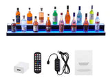 LED Lighted Liquor Bottle Display 2-Tier 72 in. Commercial Bar Shelf Acrylic Whiskey Rack with RF Remote and App Control