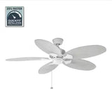 Lillycrest 52 in. Indoor/Outdoor Matte White Ceiling Fan with Downrod and Reversible Motor; Light Kit Adaptable