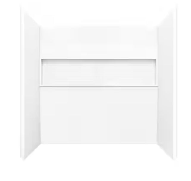 Nextile 30 in. x 60 in. x 60 in. 4-Piece Direct-to-Stud Alcove Tub Surround in White