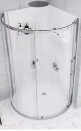 Maia 36 in. x 79.50 in. Corner Shower Door  in Clear and Chrome