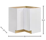 Avondale 36 in. W x 24 in. D x 34.5 in. H Ready to Assemble Plywood Shaker Lazy Susan Corner Cabinet in Alpine White