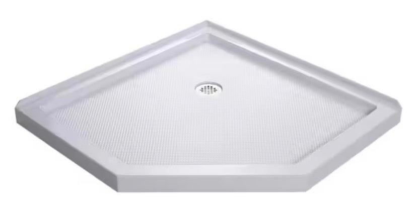 SlimLine 36 in. x 36 in. Neo-Angle Shower Pan Base in White