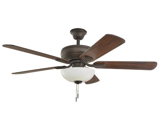 Rothley II 52 in. Indoor LED Bronze Ceiling Fan with Light Kit, Downrod, Reversible Motor and Reversible Blades