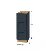 Avondale 12 in. W x 21 in. D x 34.5 in. H Ready to Assemble Plywood Shaker Drawer Base Bath Cabinet in Ink Blue