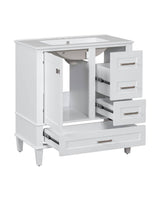 30 in. W x 18.3 in. D x 34 in. H Single Sink Freestanding Bath Vanity in White with White Ceramic Top