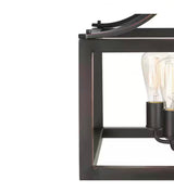 Boswell Quarter 20 in. 5-Light Distressed Black Farmhouse Pendant for Kitchen or Entryway