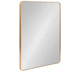 Zayda 30.00 in. W x 41.96 in. H Gold Rectangle Modern Framed Decorative Wall Mirror