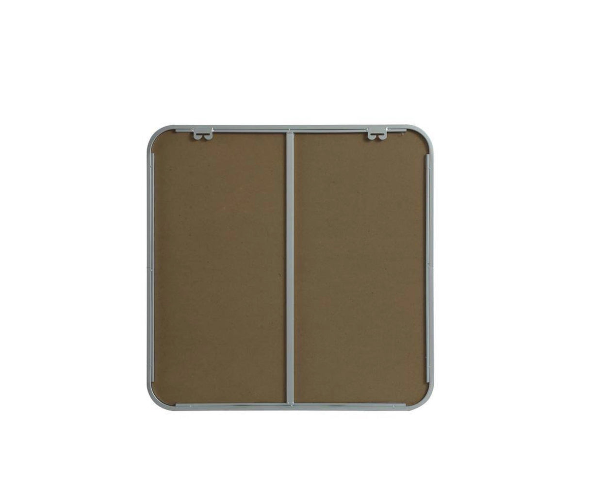 Timeless Home 24 in. W x 24 in. H x Modern Soft Corner Metal Square Silver Mirror