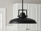 Wilhelm 12 in. 1-Light Black Industrial Farmhouse Semi-Flush Mount Ceiling Light Fixture with Metal Shade