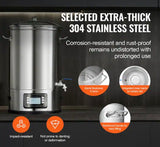Electric Brewing System, 8 Gallon All-in-One Home Beer Brewer, 304 Stainless Steel Stock Pot with Glass Lid, Handle
