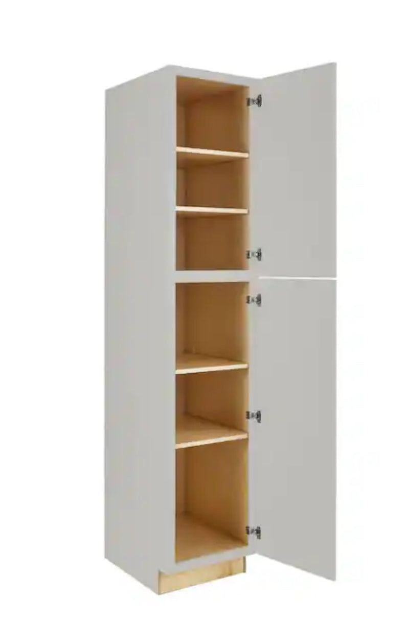 Avondale 18 in. W x 24 in. D x 90 in. H Ready to Assemble Plywood Shaker Pantry Kitchen Cabinet in Dove Gray
