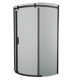 38 in. W x 72 in. H Round Sliding Frameless Corner Shower Enclosure in Matte Black with Tinted Glass