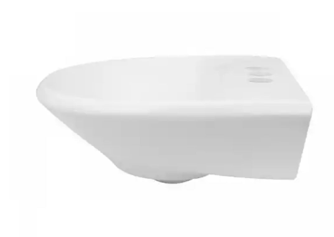 Ondine 16 in. Wall Mounted Bathroom Sink in White with Overflow