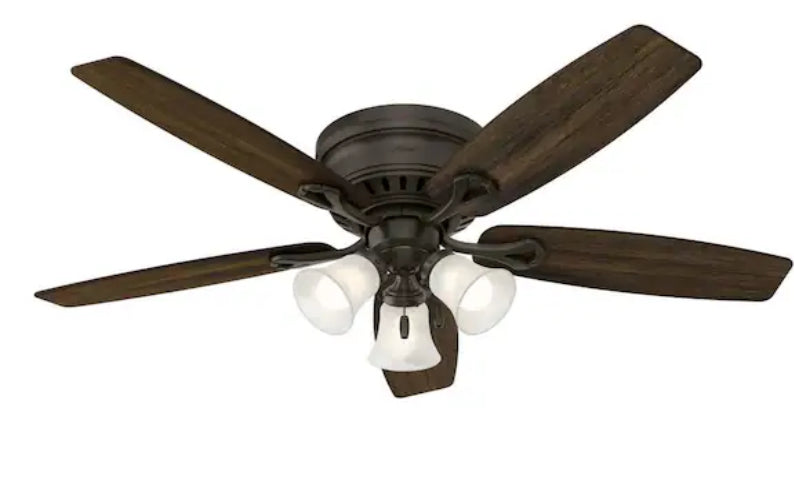 Oakhurst 52 in. LED Indoor Low Profile New Bronze Ceiling Fan with Light Kit