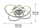 Swirl Butterfly 16 in. 1-Light Modern Chrome Integrated LED Flush Mount Ceiling Light Fixture for Kitchen or Bedroom