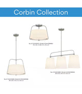 Corbin 3-Light Brushed Nickel Linear Chandelier with White Opal Glass Shades
