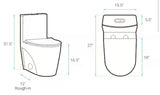 St. Tropez 1-Piece 1.1/1.6 GPF Dual Flush Elongated Toilet in Bisque Seat Included
