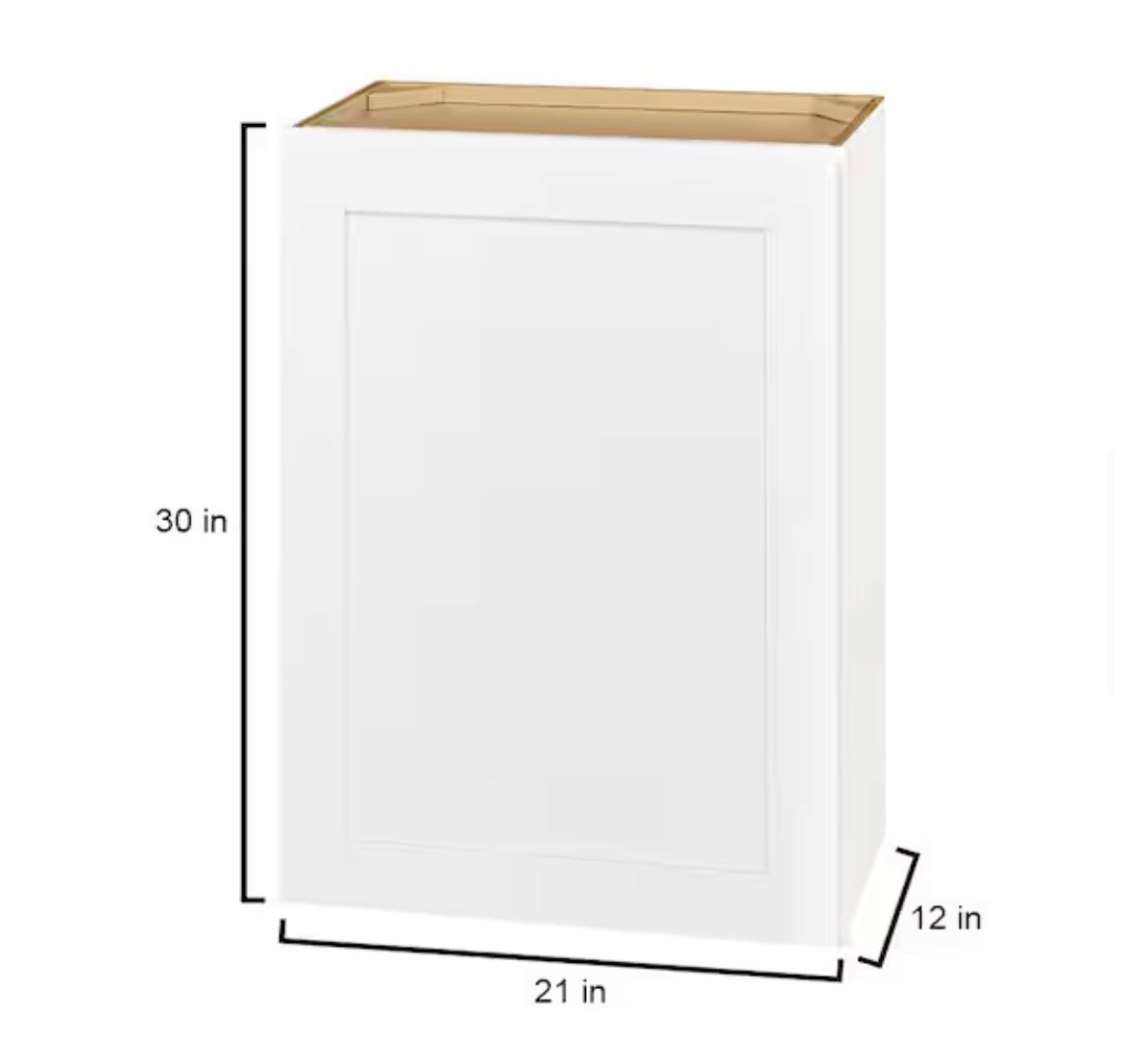 Avondale Shaker Alpine White Ready to Assemble Plywood 21 in Wall Kitchen Cabinet (21 in W x 30 in H x 12 in D)