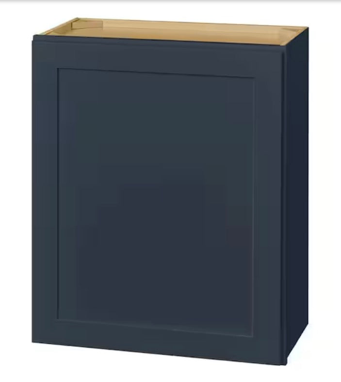 Avondale 24 in. W x 12 in. D x 30 in. H Ready to Assemble Plywood Shaker Wall Kitchen Cabinet in Ink Blue