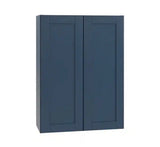Richmond Valencia Blue Plywood Shaker Stock Ready to Assemble Wall Kitchen Cabinet Sft Cls 24 in W x 12 in D x 42 in H