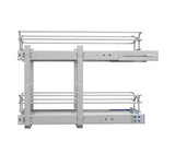Chrome Steel 12 in. 2-Tier Pullout Basket with Soft-Close